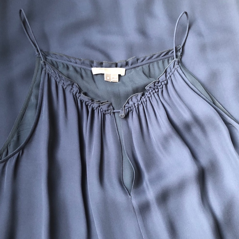 100% Silk VINCE Navy Blue Maxi Dress
